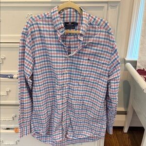 Vineyard Vines Pink & Light Blue Plaid Button-Down Shirt